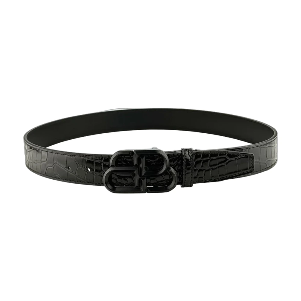 Balenciaga BB Croc-Embossed Belt