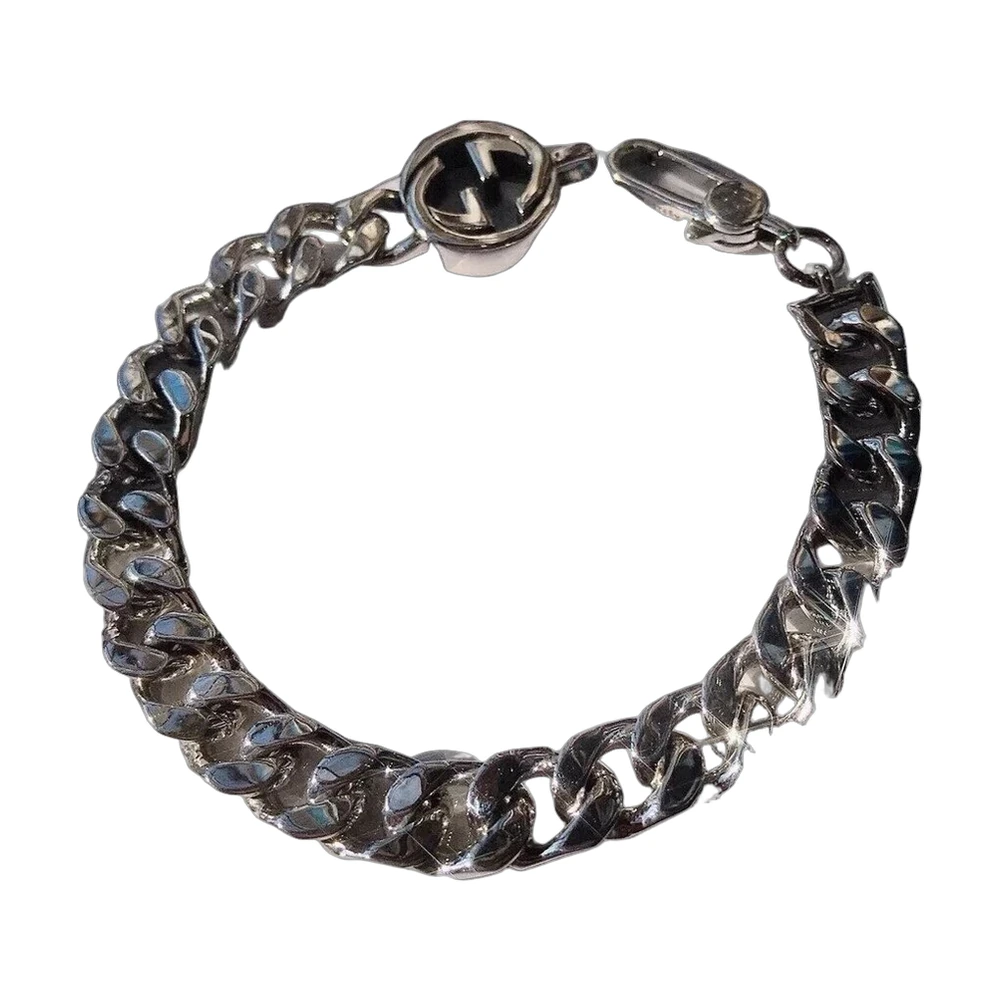 Gucci Interlocking G Cuban-Link Bracelet - Silver
