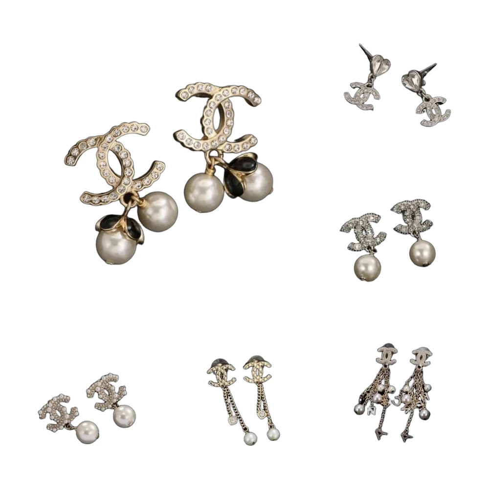 Chanel CC Pearl Drop Earrings