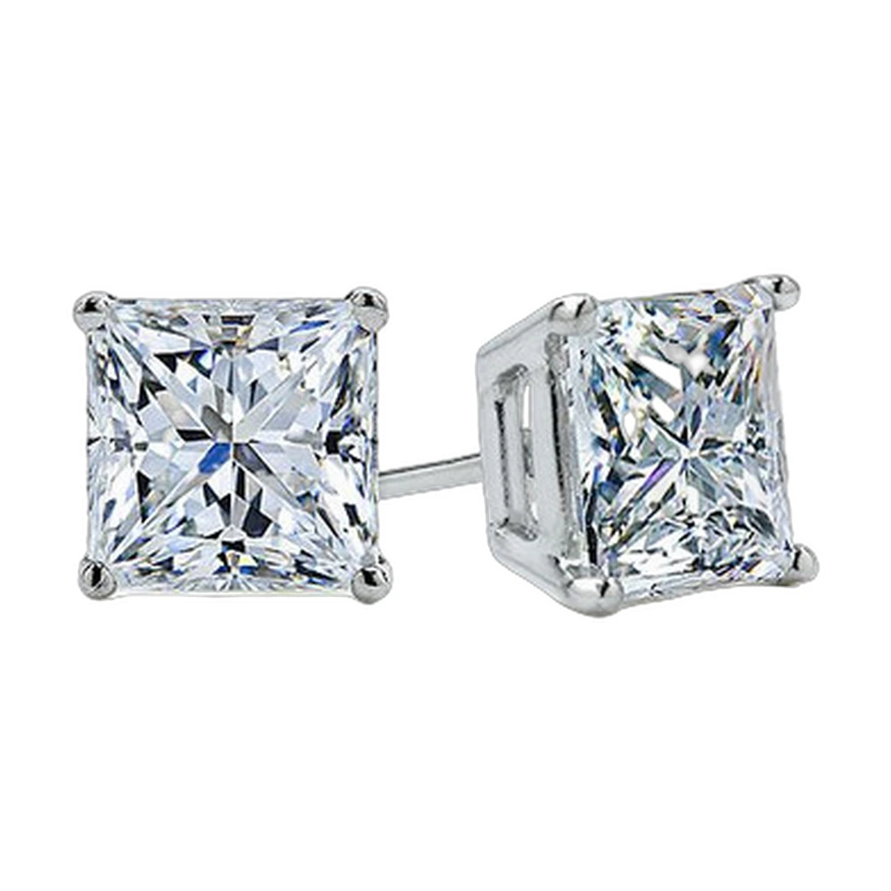 Princess Cut Square Zircon Stud Earrings