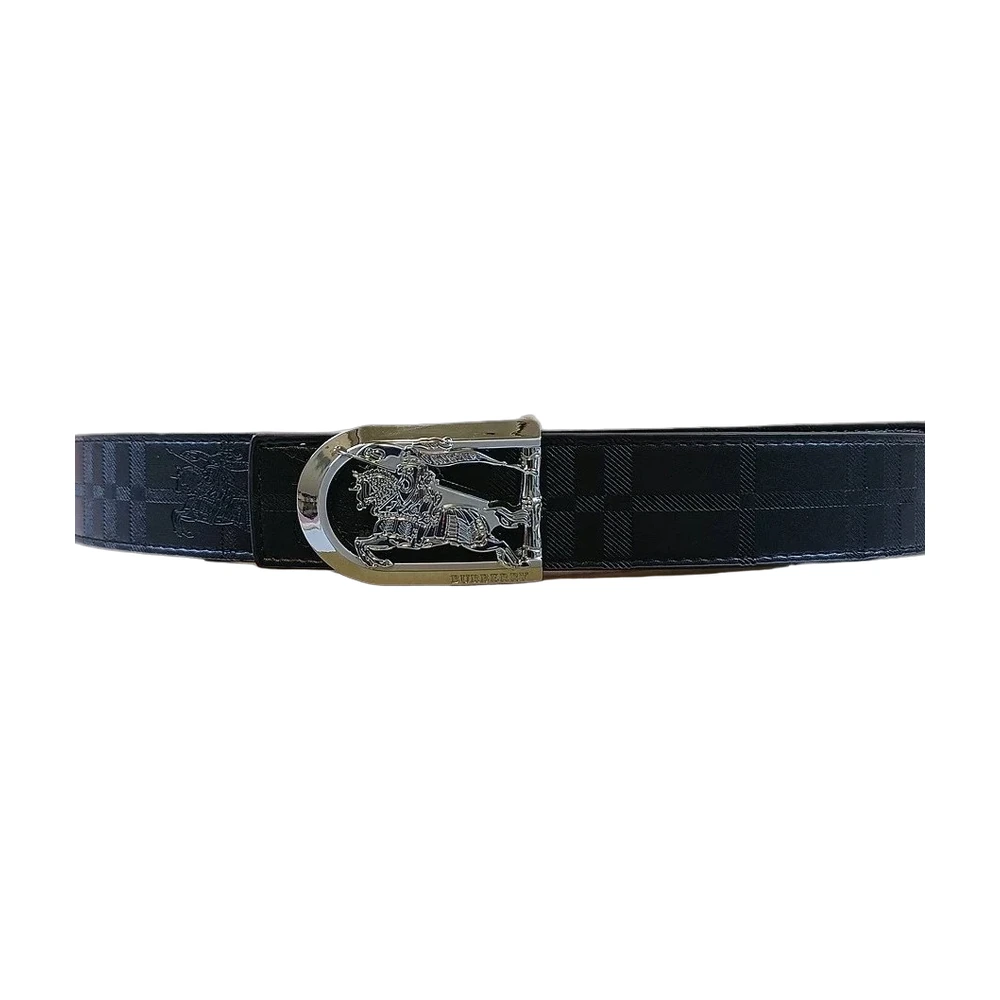 Burberry Check Belt Equestrian Knight Buckle