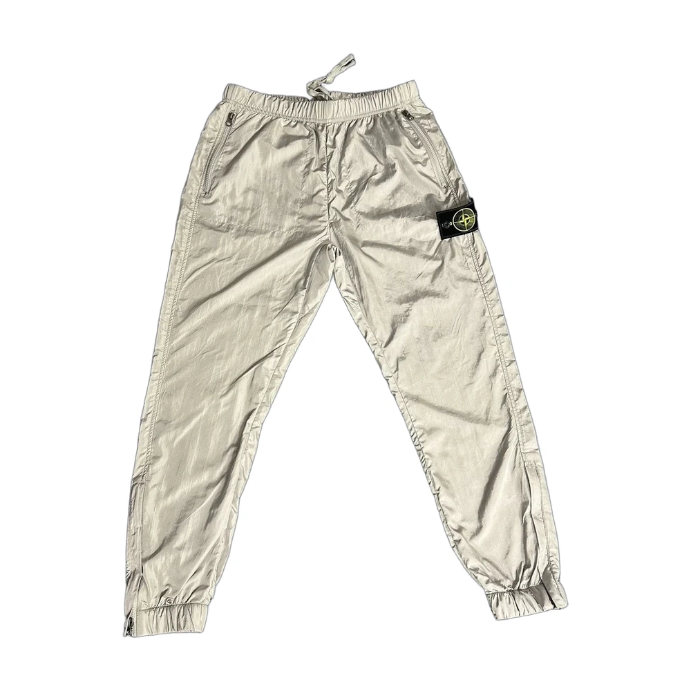 Stone Island Metallic Nylon Joggers Ecru