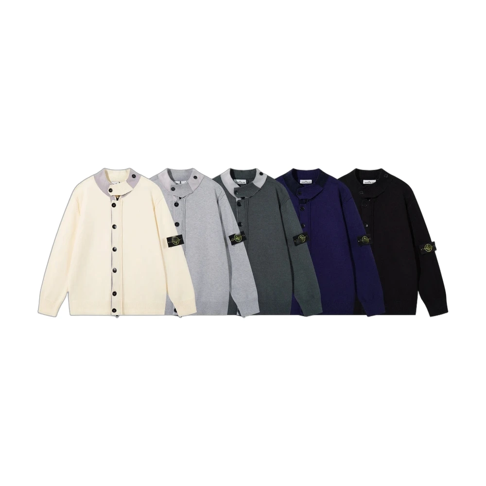 Stone Island Compass Badge Button Knit Cardigan