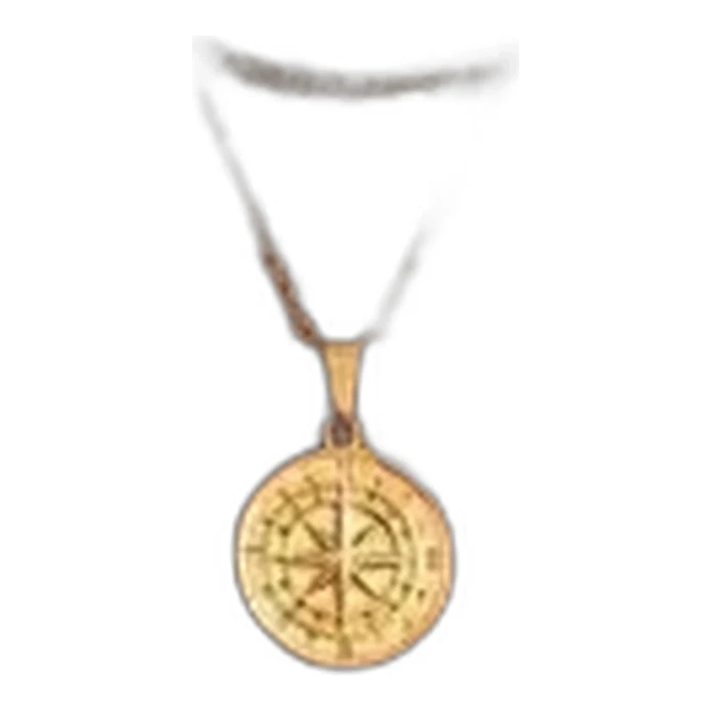 Compass Pendant Layered Chain Necklace