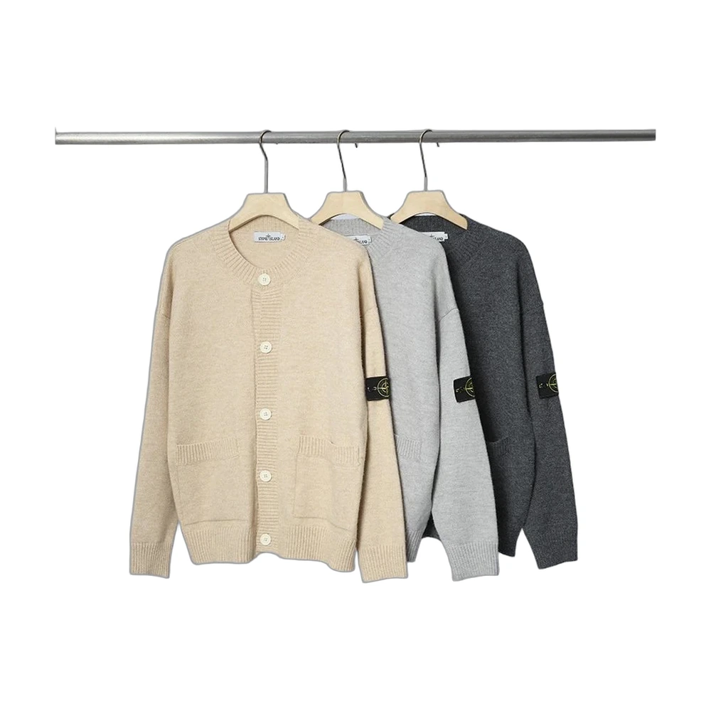 Stone Island Compass Badge Button Knit Cardigan