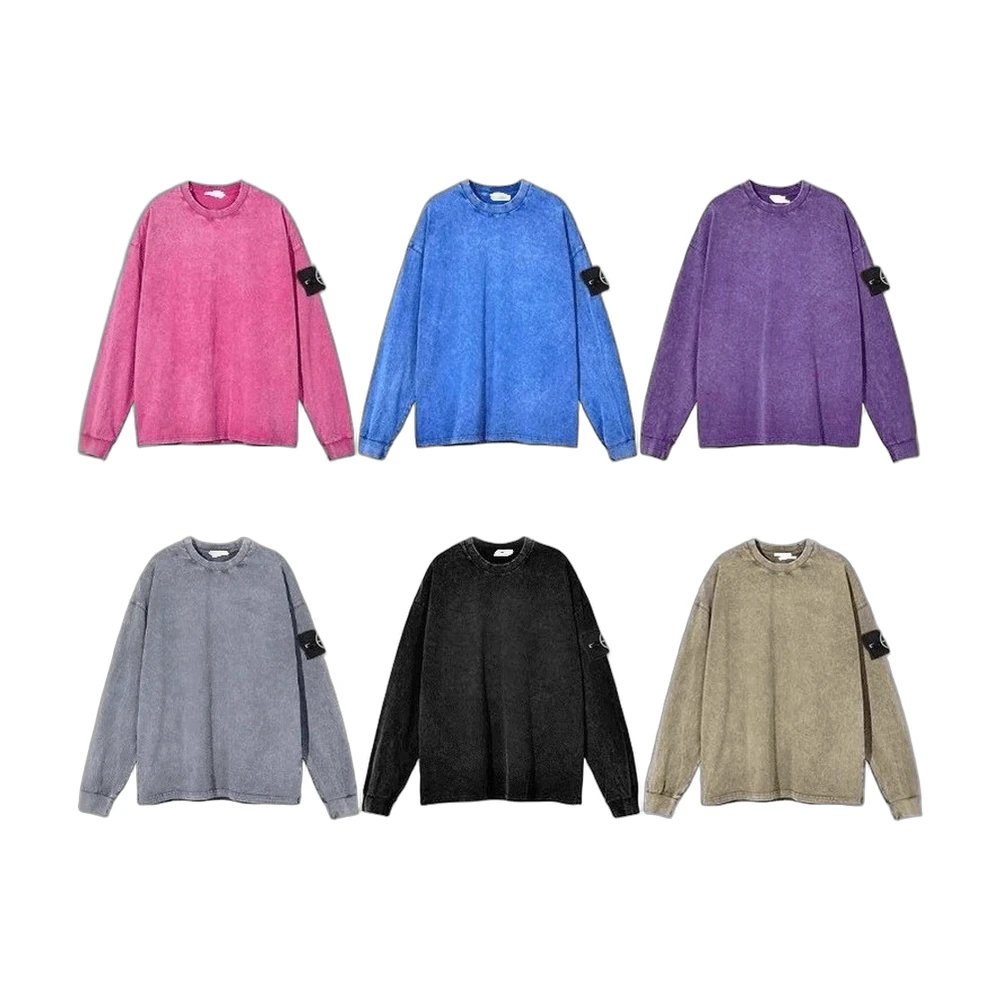 Stone Island Compass Badge Washed Crewneck Sweatshirt