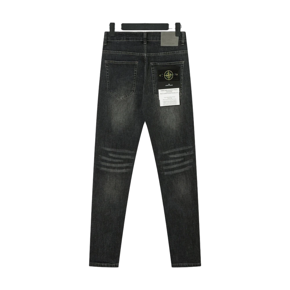 Stone Island Compass Badge Washed Jeans (Black)