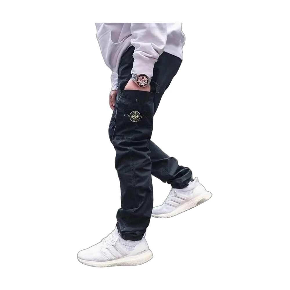 Stone Island Compass Badge Cargo Pants (Black)