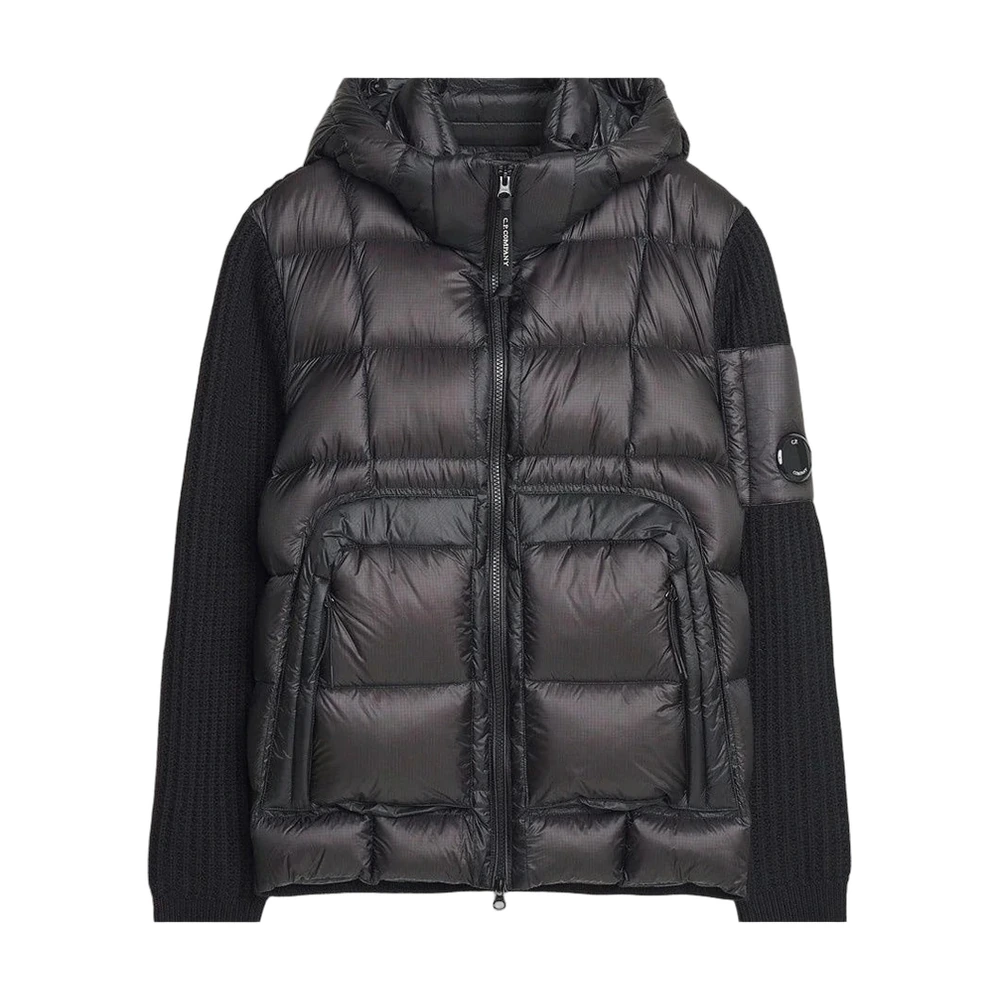 C.P. Company Knit-Sleeve Down Hybrid Hooded Jacket