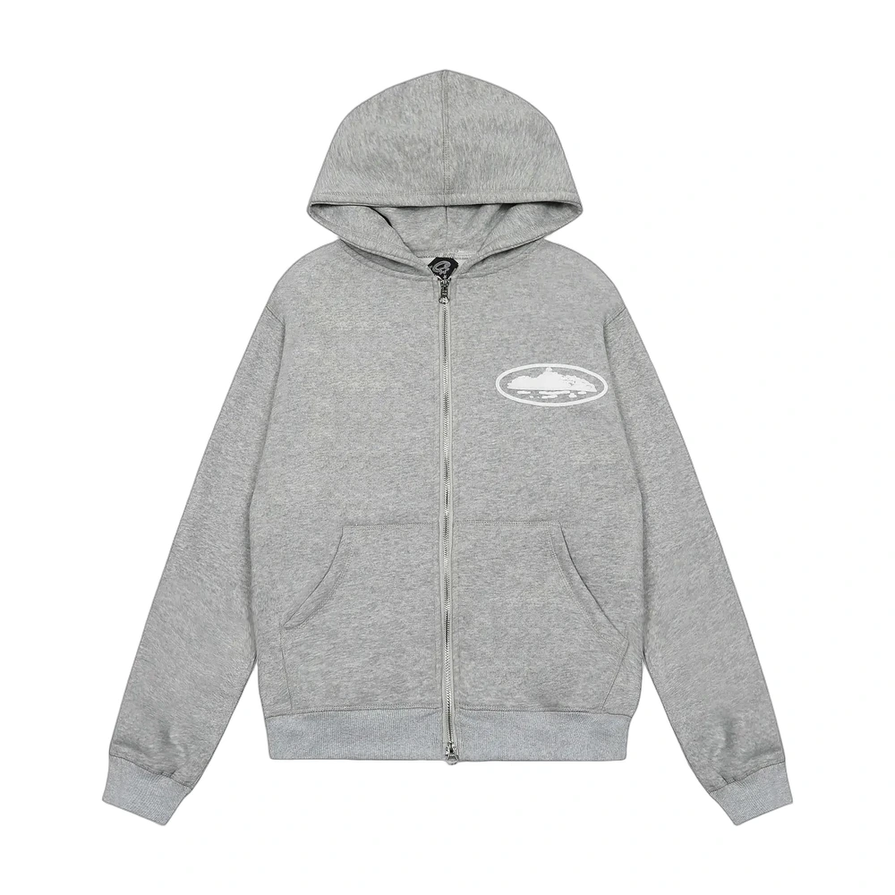 Corteiz Alcatraz Foam Print Zip-Up Hoodie