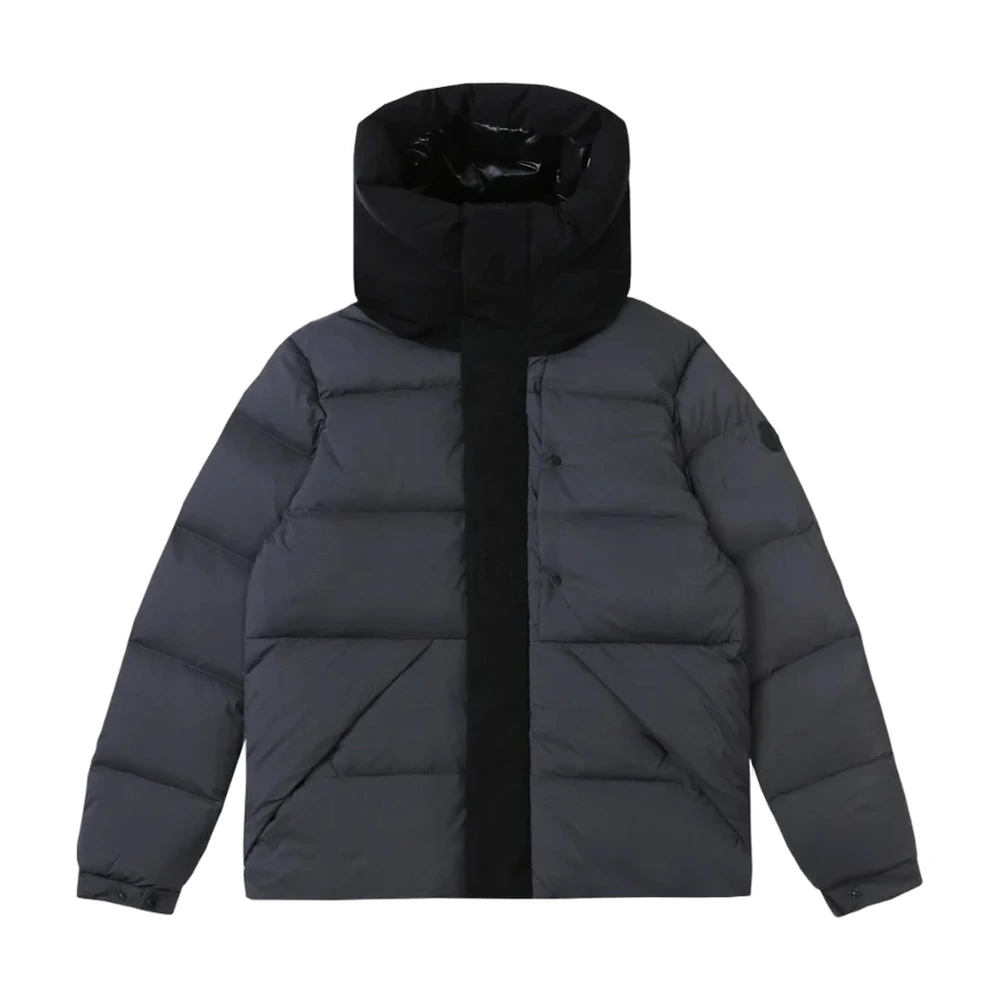 Grey High-Collar Puffer Jacket