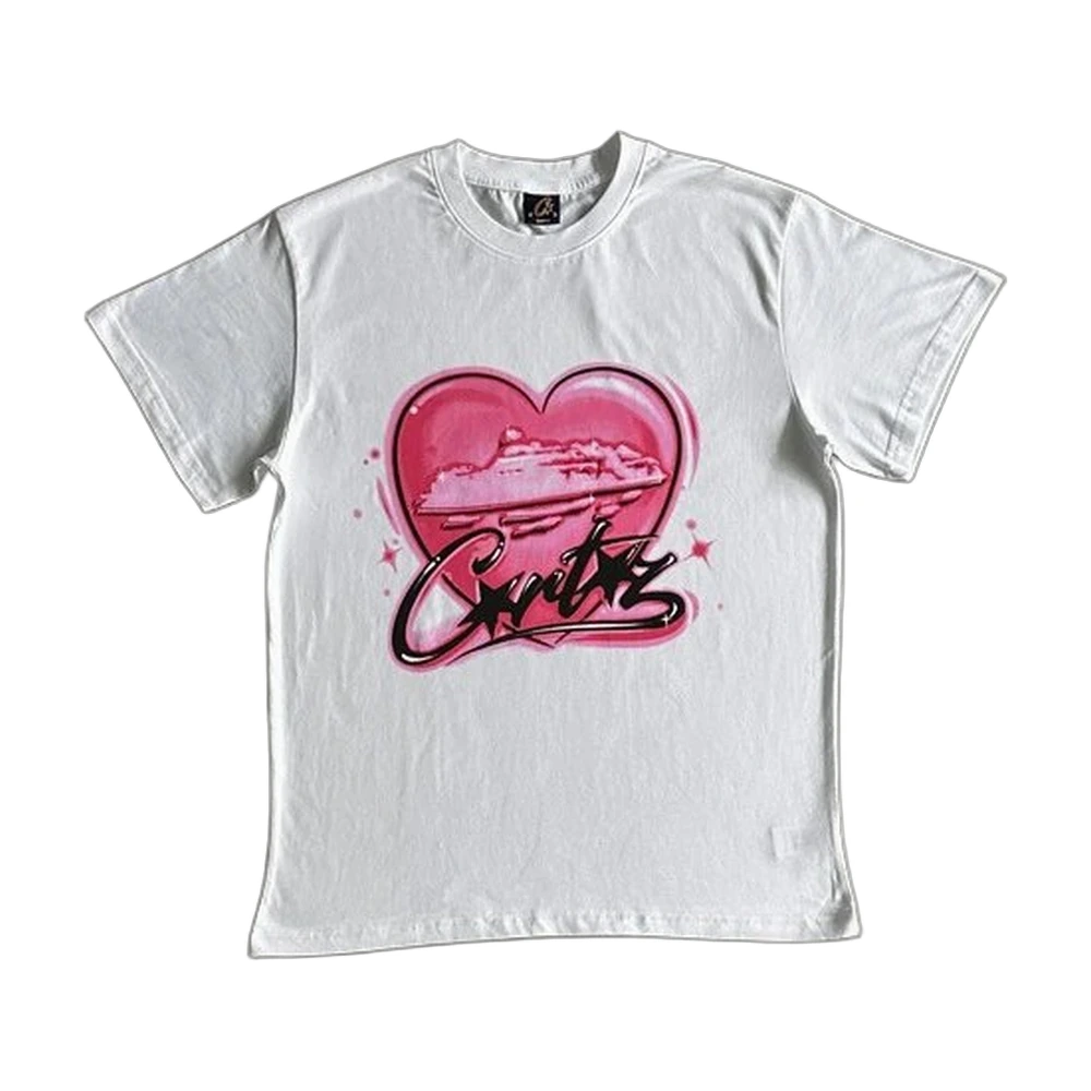 Corteiz Pink Heart Airbrushed Alcatraz Tee