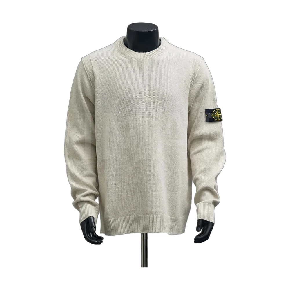 Stone Island Solid Knit Crewneck Sweater Natural