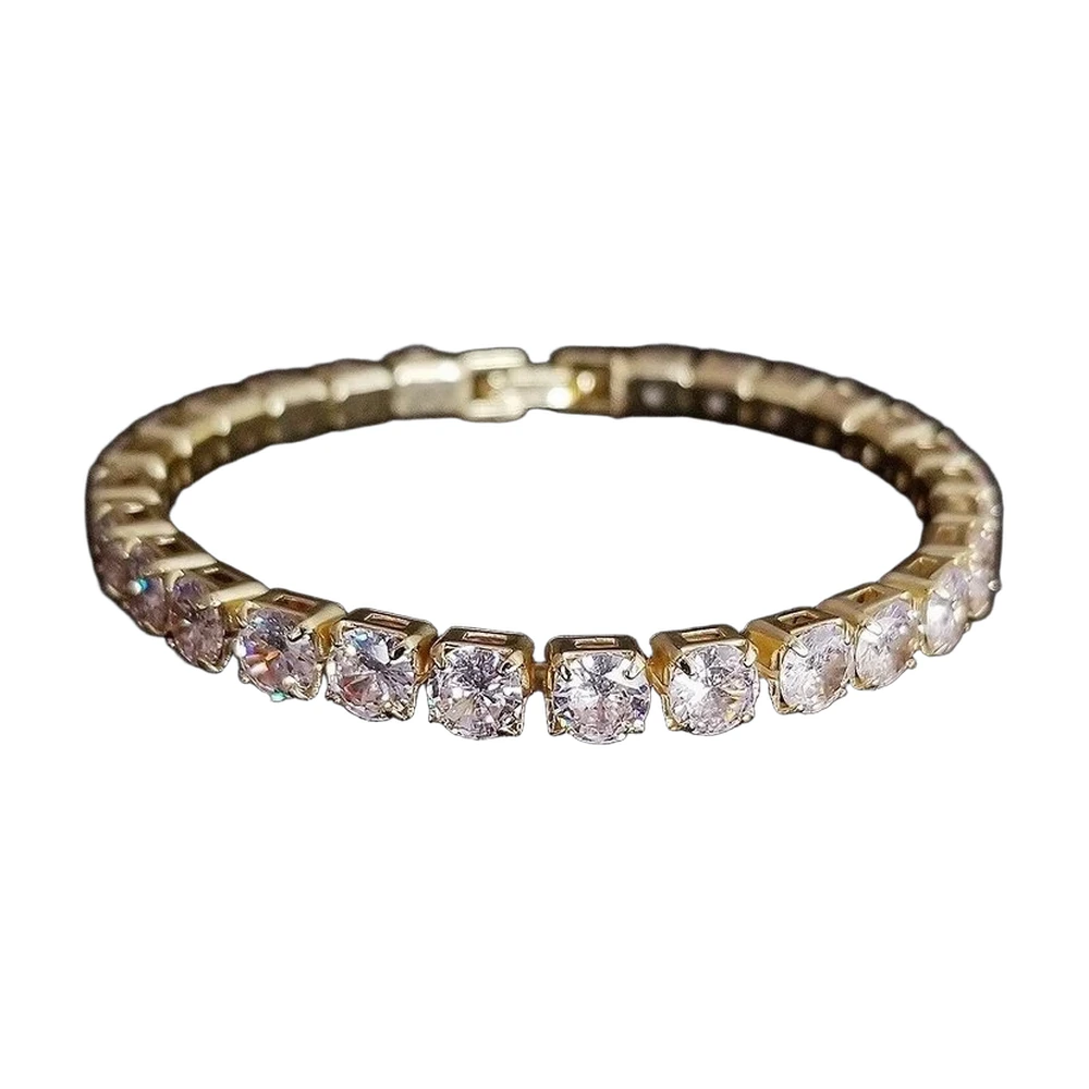 Gold Tennis Bracelet Cubic Zirconia