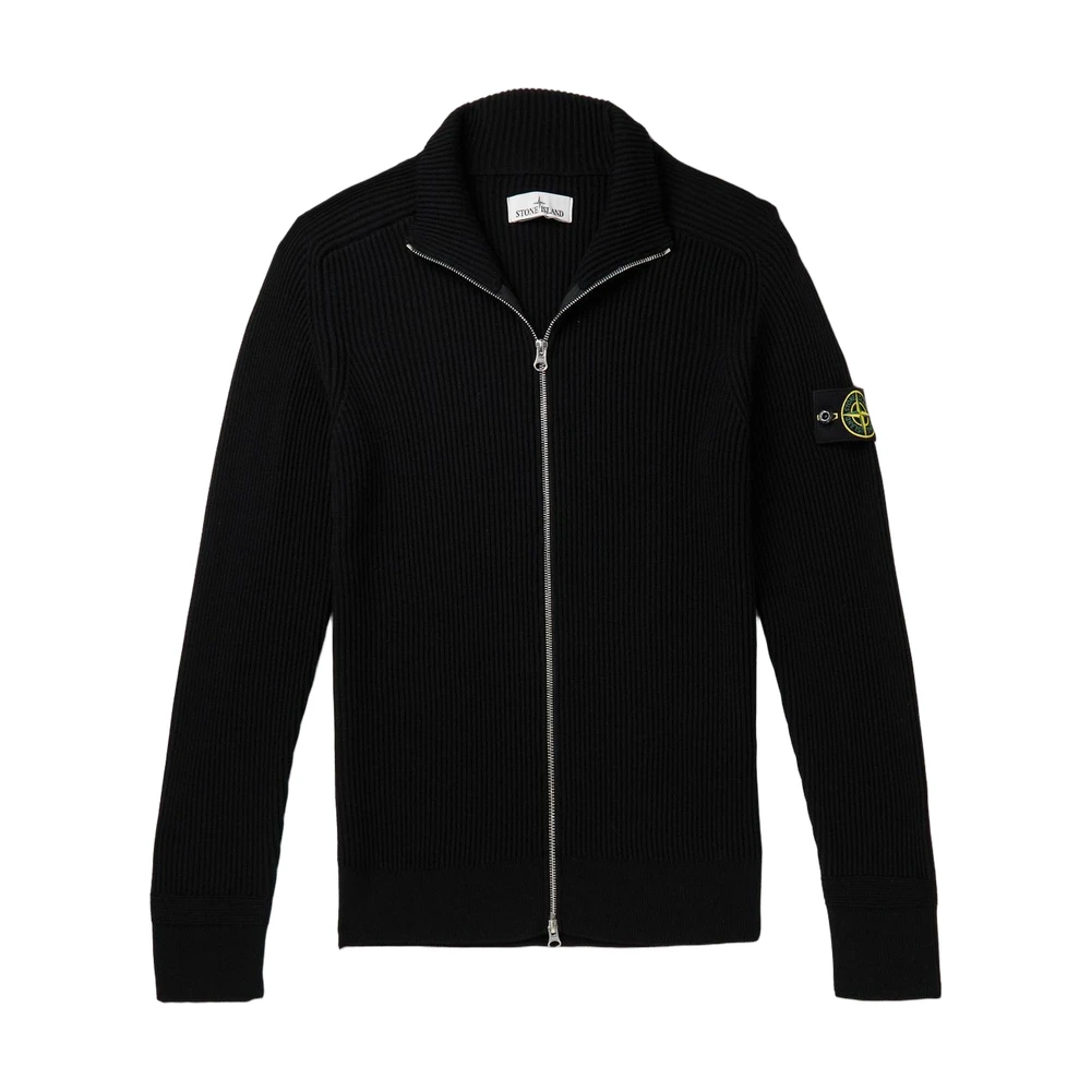 Stone Island Compass Badge Ribbed Zip Cardigan