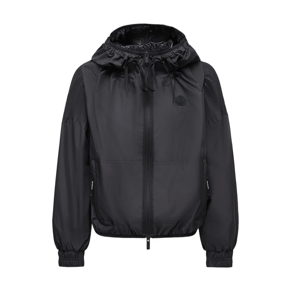 Black Hooded Windbreaker Jacket