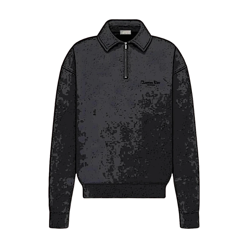 Dior Washed Half-Zip Polo Sweatshirt