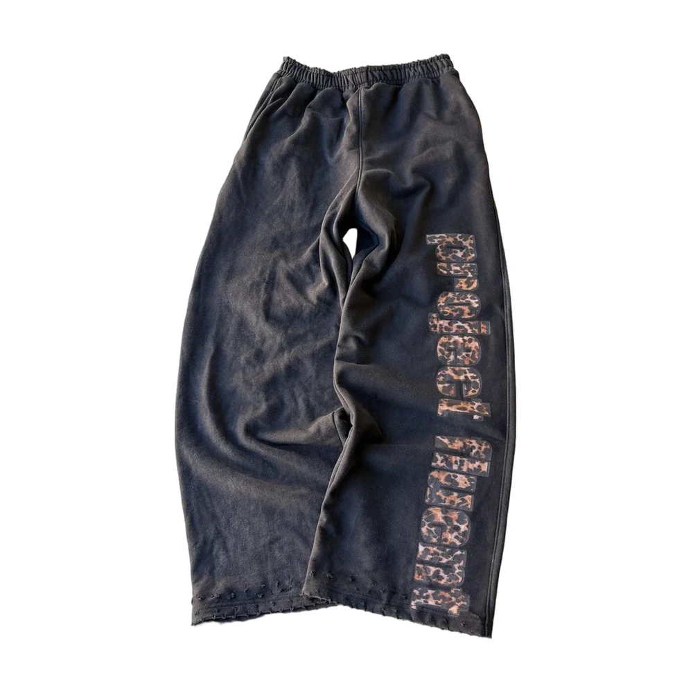 Washed Black Graphic Sweatpants