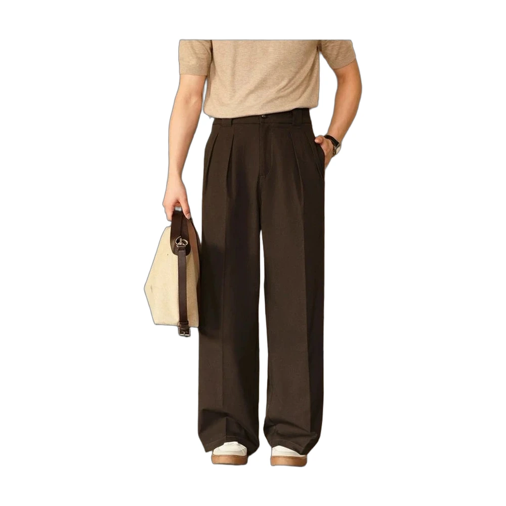 Loro Piana Wide-Leg Pleated Trousers Dark