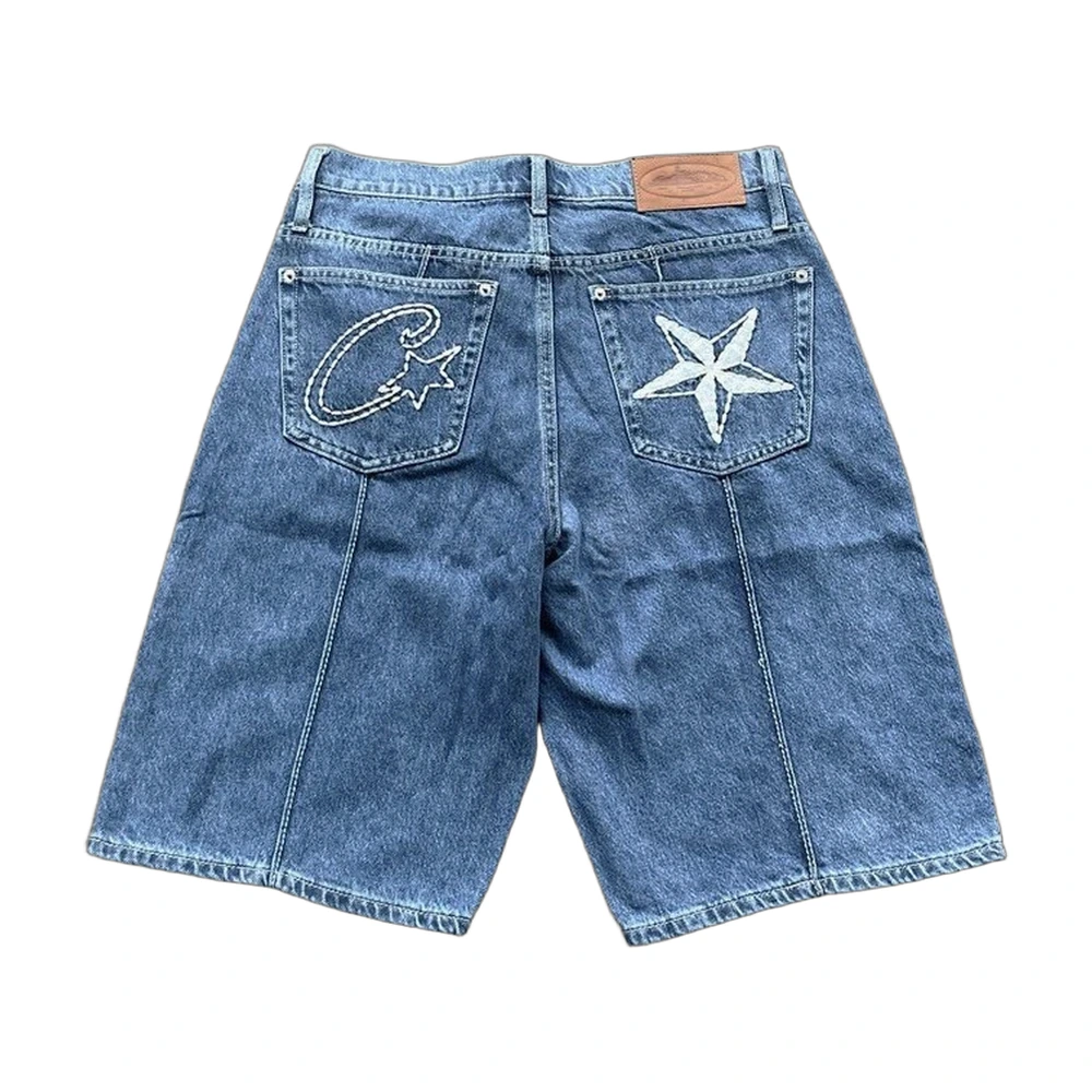 Corteiz C-Star Embroidered Denim Shorts