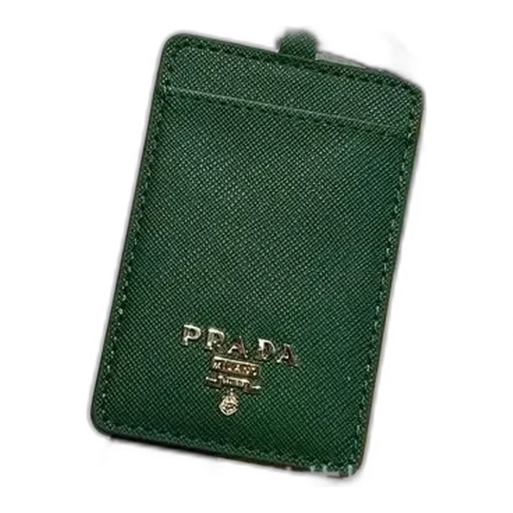 Prada Triangle Logo Lanyard Card Holder