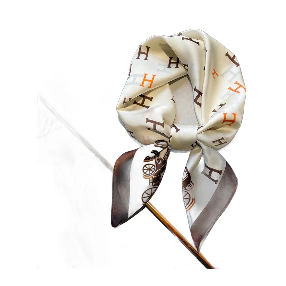 Hermes Monogram Silk Twill Scarf