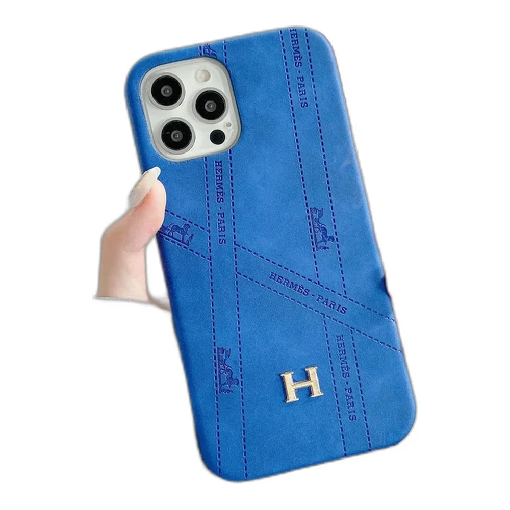 Hermes H Logo Leather iPhone Case