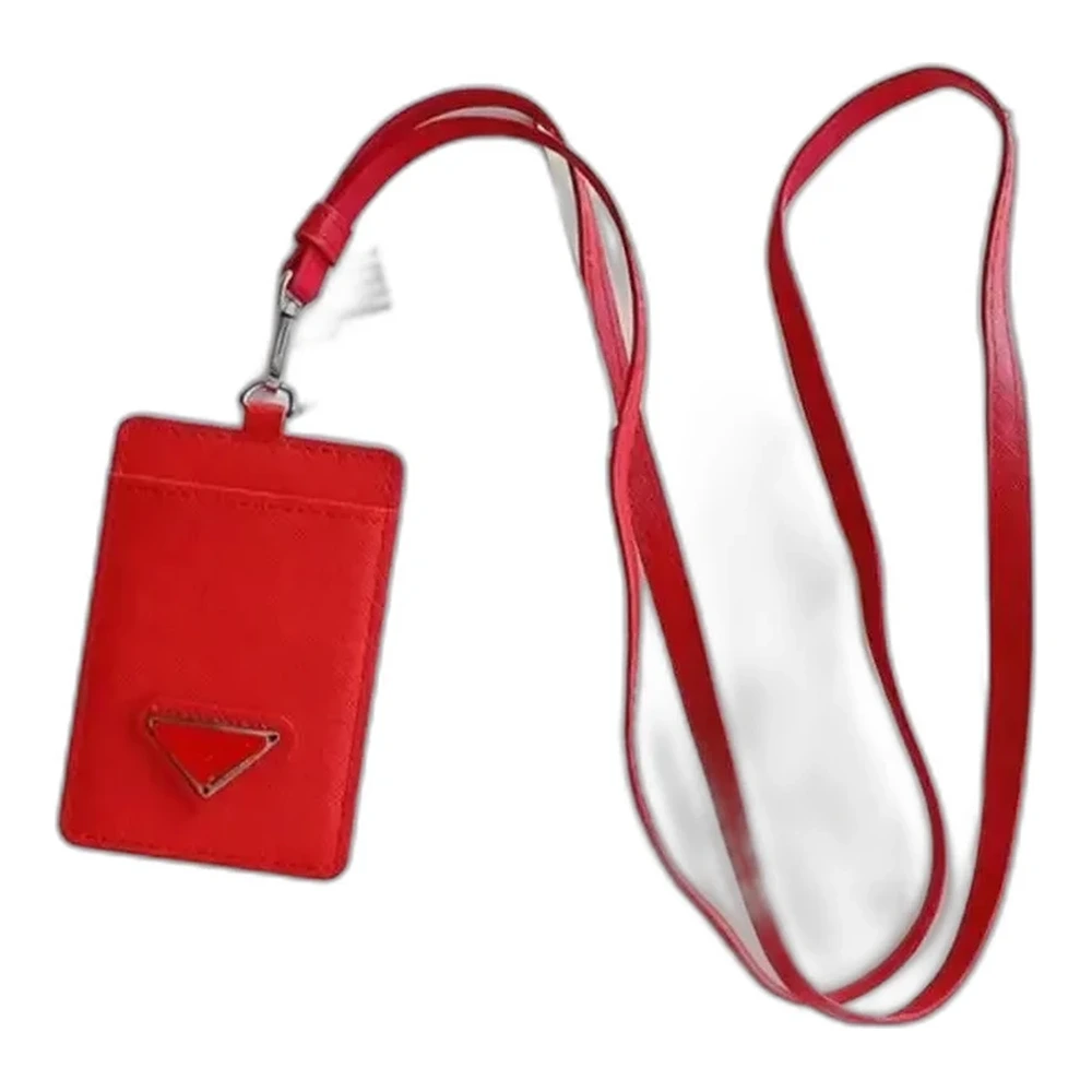 Prada Triangle Logo Lanyard Card Holder