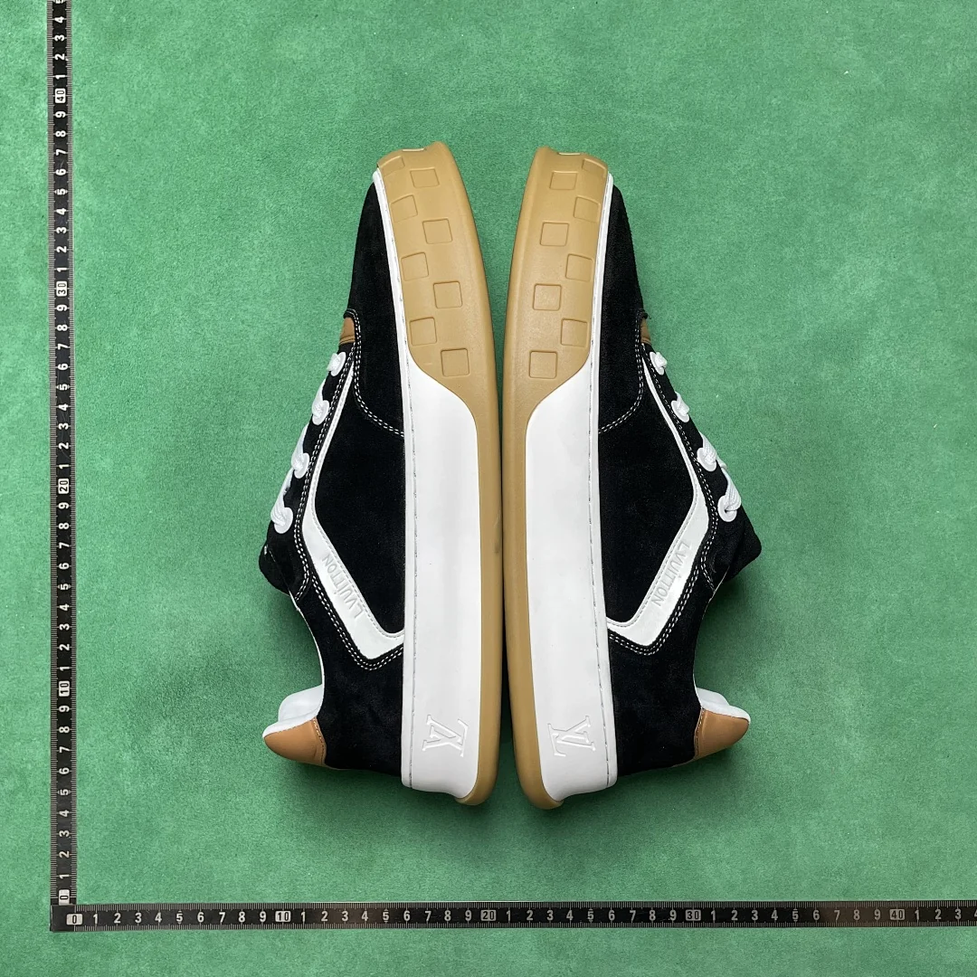 Louis Vuitton Suede Retro Trainer Black White Gum
