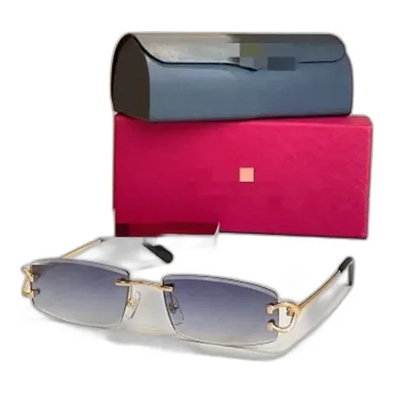 Cartier Rimless Rectangular Sunglasses Assorted