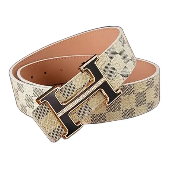 Hermes H Buckle Croc-Embossed Leather Belt