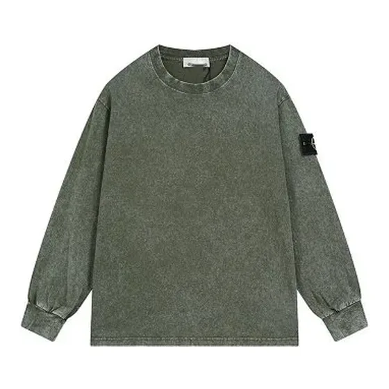 Stone Island Compass Badge Washed Crewneck Sweatshirt