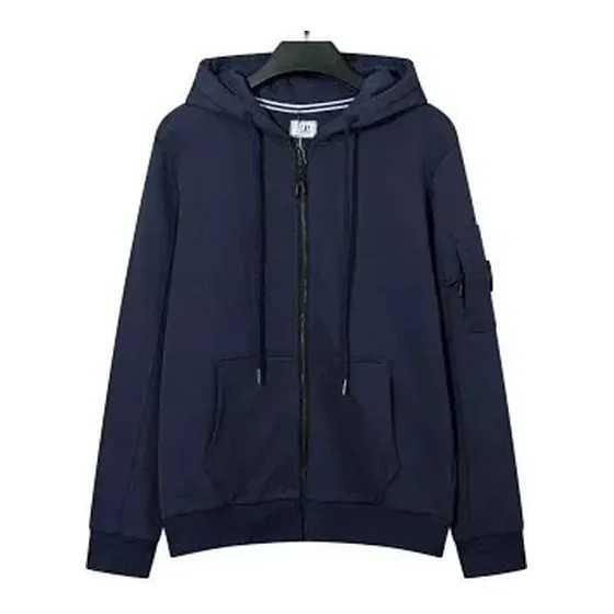 Stone Island Hooded Knit-Sleeve Down Jacket
