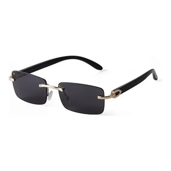 Cartier Rimless Rectangle Sunglasses Buffalo Horn