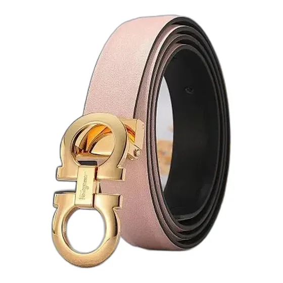 Salvatore Ferragamo Gancini Buckle Thin Leather Belt