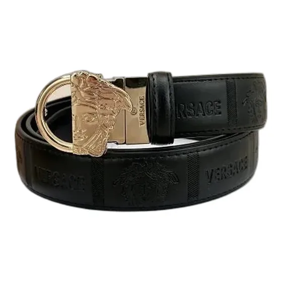 Versace Medusa Head Embossed Leather Belt