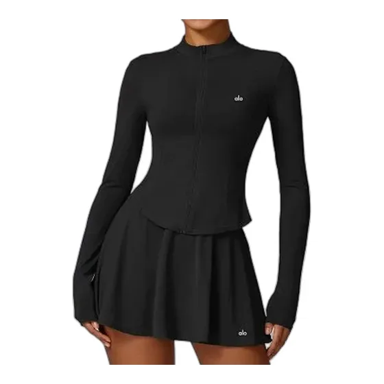 Alo Yoga UPF Sun Protection Long-Sleeve Zip Dress