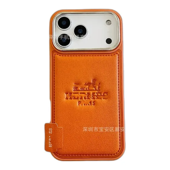 Hermes Leather Card Holder iPhone Case
