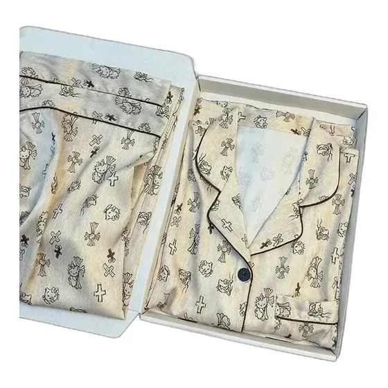 Lace-Trim Satin Pajama Set