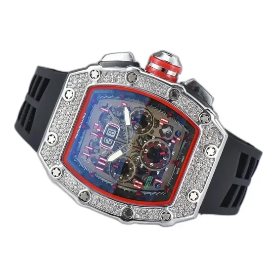 Richard Mille Diamond Skeleton Barrel Chronograph Watch