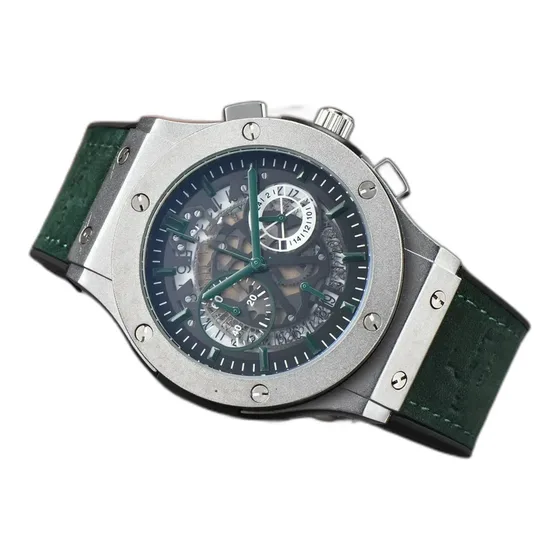 Hublot Skeleton Chronograph Leather-Strap Watch
