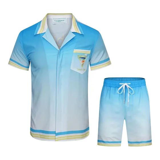 Casablanca Printed Camp Collar Shirt and Shorts Set