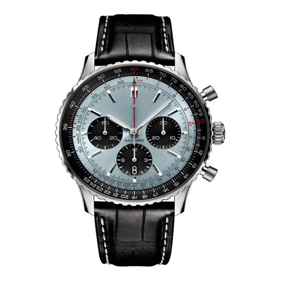 Breitling Leather Strap Chronograph Watch