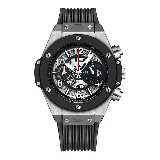 Hublot Skeleton Chronograph Silicone Sport Watch