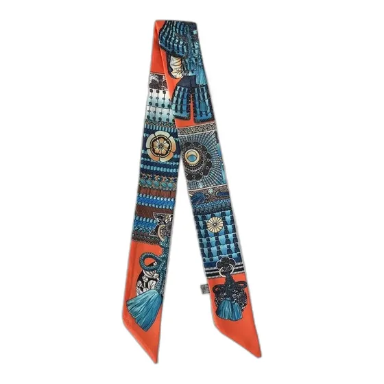 Printed Silk Twilly Bag Scarf