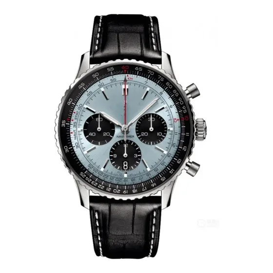 Breitling Chronograph Leather Strap Watch