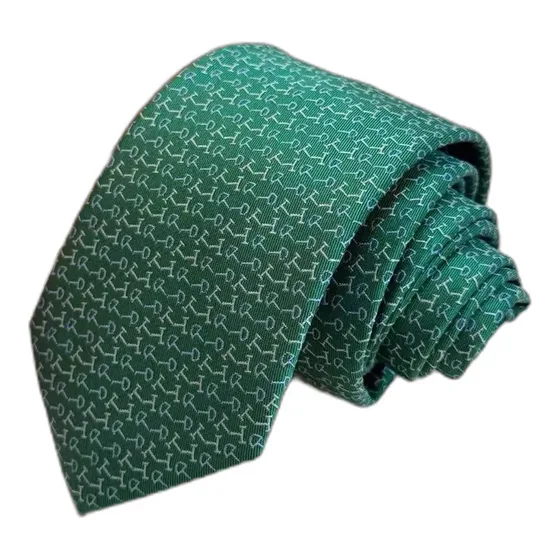 Hermes Chaine d'Ancre Silk Tie