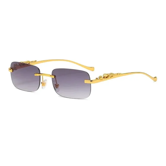 Cartier Rimless Leopard-Detail Sunglasses