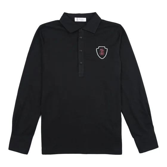 Crest Embroidered Cotton Polo Shirt