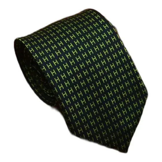 Hermes H-Pattern Silk Tie